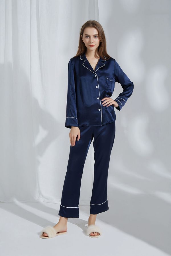 Silk Pyjama With Contrast Piping